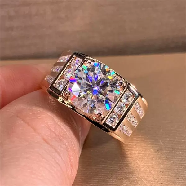 3.8ct Round Cut White Sapphire Men’s Ring