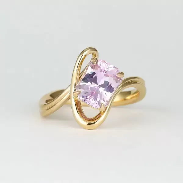 Radiant Cut pink diamond ring